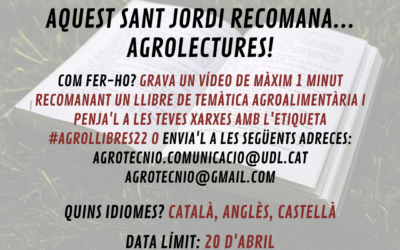 Campanya de visibilització de la literatura agroalimentària per a Sant Jordi: #AgroLlibres22